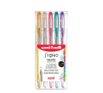Gelschrijver Uni-ball Signo glitter etui à kleuren