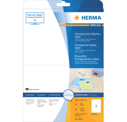 Etiket HERMA 4683 210X148mm transparant mat 50 etiketten