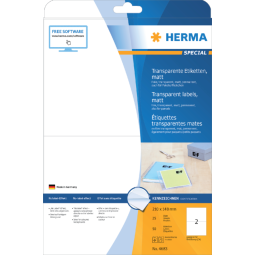 Etiket HERMA 4683 210X148mm transparant mat 50stuks