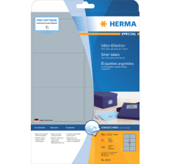 Etiket HERMA 4114 99.1X67.7mm zilver 200 etiketten