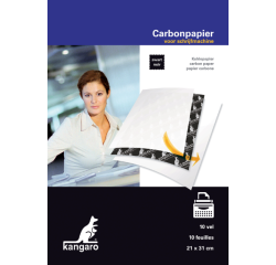 Kangaro carbon paper, A4 size (21 x 31 cm), black, pack of 10 sheets