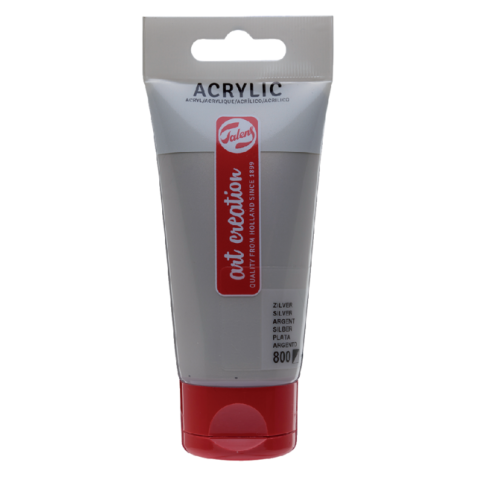 Peinture acrylique Talens Art Creation 800 argent tube 75ml