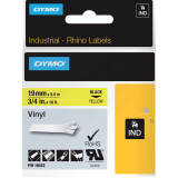 Labeltape Dymo Rhino industrieel vinyl 19mm zwart op geel