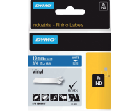 Ruban Dymo Rhino Industriel vinyle 19mmx5,5m blanc sur bleu