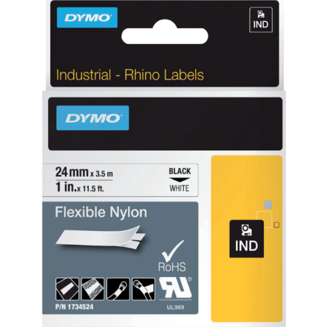 DYMO RhinoPRO Flexible Nylon - flexible tape - 1 roll(s) - Roll (2.4 cm x 3.5 m)