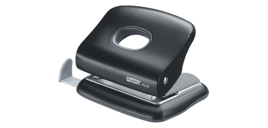 Perforateur Rapid FC20 2 trous 20 feuilles noir