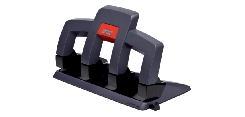 Rapid SP34 PressLess 4-Hole Punch, 30 Sheets, Black
