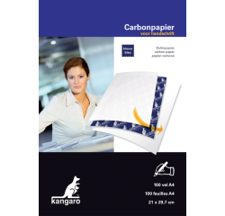 Kangaro papier carbone, ft A4 (21 x 29,7 cm), bleu, paquet de 100 feuilles