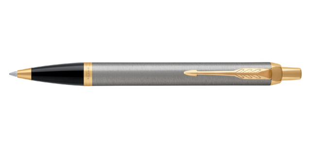 Parker IM Kugelschreiber Gebürstetes Metall GT Mittel