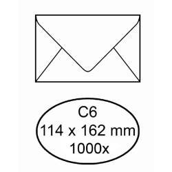 Envelop IEZZY bank C6 114x162mm gegomd wit 1000 stuks