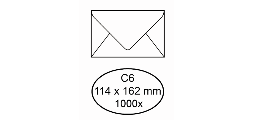 Envelop IEZZY bank C6 114x162mm gegomd wit 1000 stuks
