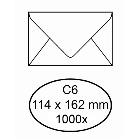 Envelop IEZZY bank C6 114x162mm gegomd wit 1000 stuks