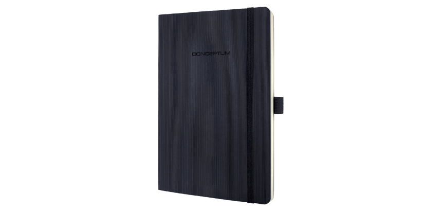 Sigel Conceptum Pure Notizbuch A5 liniert 194 Seiten 80g flexibler Einband schwarz