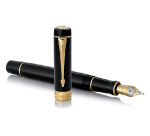Stylo plume Parker Duofold Classic Black 18K GT Fin