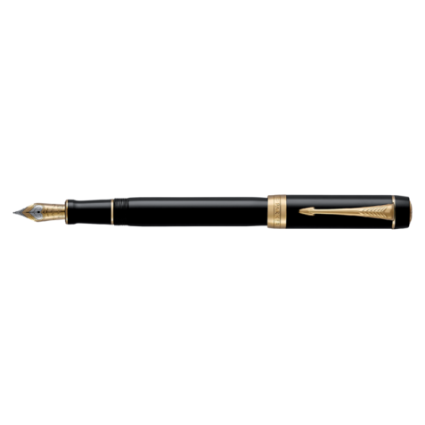 Stylo plume Parker Duofold Classic Black 18K GT Medium