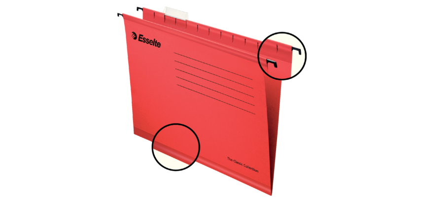 Esselte Classic Suspension File Folio V-Bottom 362x240mm Red