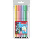 Viltstift STABILO Pen 68 medium pastel assorti etui à 8 stuks