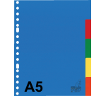 Intercalaire Kangaro A505M A5 17 perforations 5 onglets PP assorti