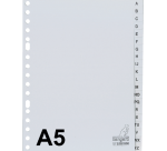 Intercalaire Kangaro G520AZM A5 17 perforations alphabet PP gris