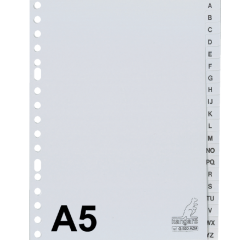 Intercalaire Kangaro G520AZM A5 17 perforations alphabet PP gris