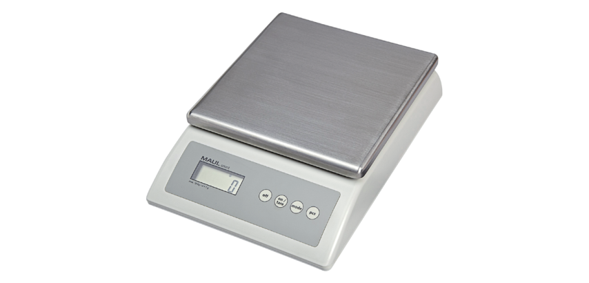 MAULcount Zählwaage 10kg Metallplatte 17x17,5cm 220V + Batterie grau