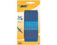 Stylo bille BIC Soft Feel Clic Grip Medium bleu blister 15 pièces