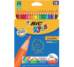 Crayon de couleur BIC Kids Evolution ECOlutions blister 18 couleurs