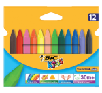 Kleurkrijt BicKids  857 Plastidecor triangel assorti etui à 12st