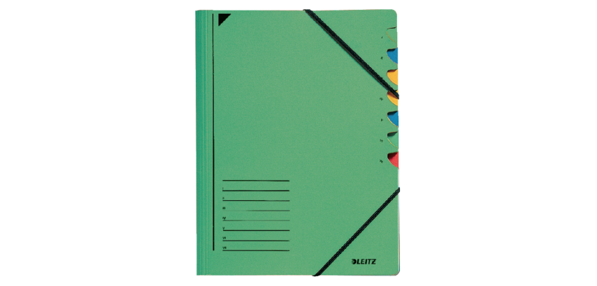 Trieur Leitz 7 intercalaires carton vert
