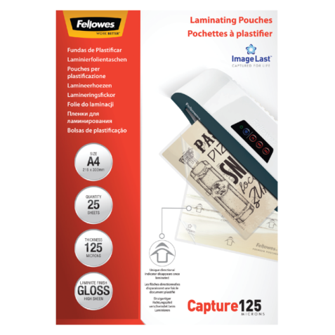 Pochette de plastification Fellowes A4 2x125mic 25pcs