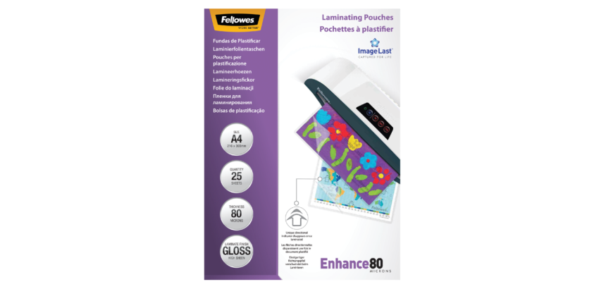 Fellowes Laminating Pouch A4 2x80mic Glossy 25 pieces