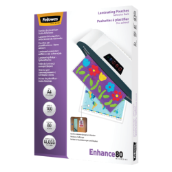 Pochette de plastification Fellowes A4 autocollante 2x80micron 100 pièces