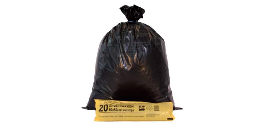 Sac poubelle Komo 60L noir rouleau de 20 pièces