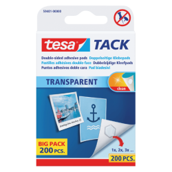Kleefpads tesa® TACK dubbelzijdig transparant 200 stuks 200 stuks