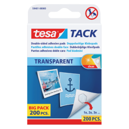 Kleefpads tesa® TACK dubbelzijdig transparant 200 stuks