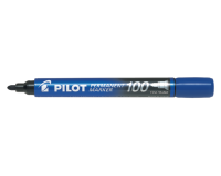 De_marqueur pilot 100 permanent pointe ogive fine 1/4,5mm      résiste à l'eau coloris bleu