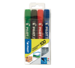 Marqueur permanent Pilot Marker 100 pointe conique 4,5 mm - Pochette de 4