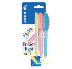 Surligneur PILOT FriXion Soft pastel assorti blister 3 pièces
