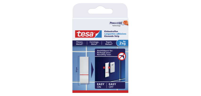 Klebestrips tesa® Fliesen & Metall weiß 2kg 9 Stück