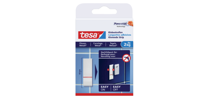 Kleefstrips tesa® tegels & metaal 2kg wit 9 stuks