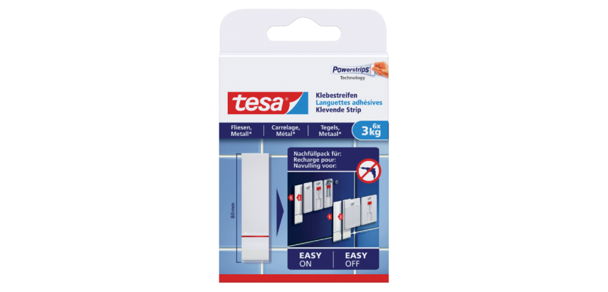 Kleefstrips tesa® tegels & metaal 3kg wit 6 stuks