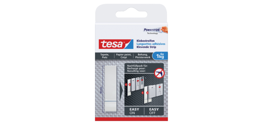Kleefstrips tesa® behang & pleisterwerk 1kg wit 6 stuks 6 stuks