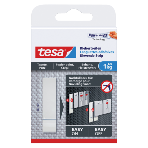 Kleefstrips tesa® behang & pleisterwerk 1kg wit 6 stuks