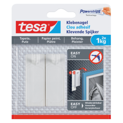 Clou adhésif tesa® Papier peint & Plâtre 1kg blanc 2 pièces