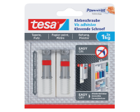 Klevende schroef tesa® behang en pleisterwerk 1kg verstelbaar wit 2 stuks