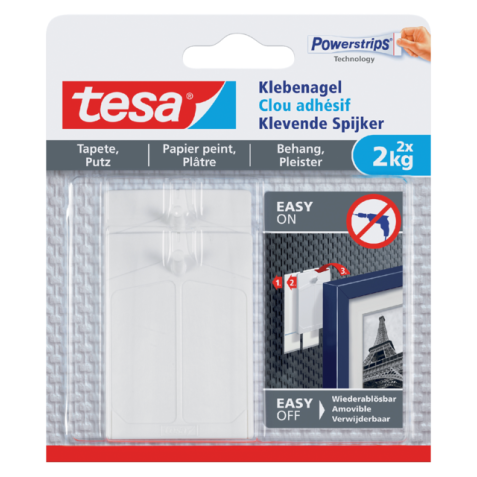 Klevende spijker tesa® behang en pleisterwerk 2kg  wit