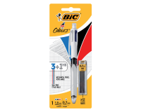 Balpen Bic 3kleuren met vulpotlood HB 0.7mm medium wit blister à 1st