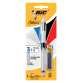 Stylo bille BIC 3 couleurs avec portemine HB 0,7mm Medium blanc blister 1 pièce