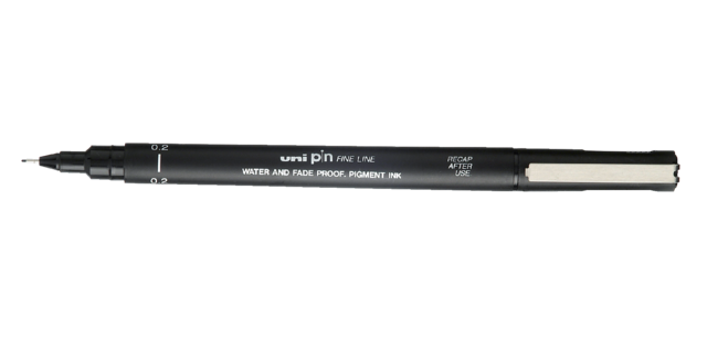 Fineliner Uni-ball Pin 0,2mm noir
