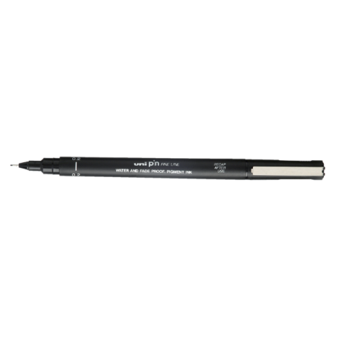 Fineliner Uni-ball Pin 0.2mm zwart